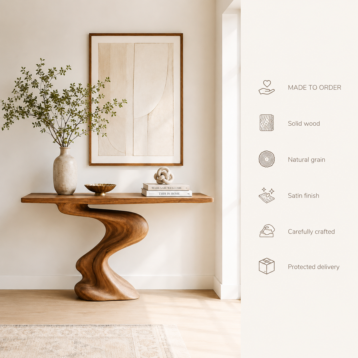 Brielle Sculpted Hall Console Table - Design 394 - product image 09