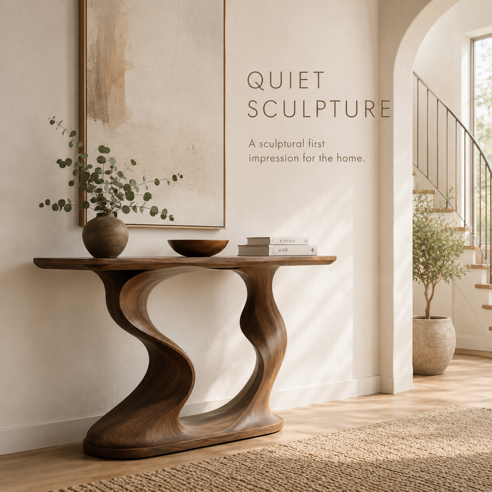 Alden Curved Wood Console Table - Design 403 - product image 02