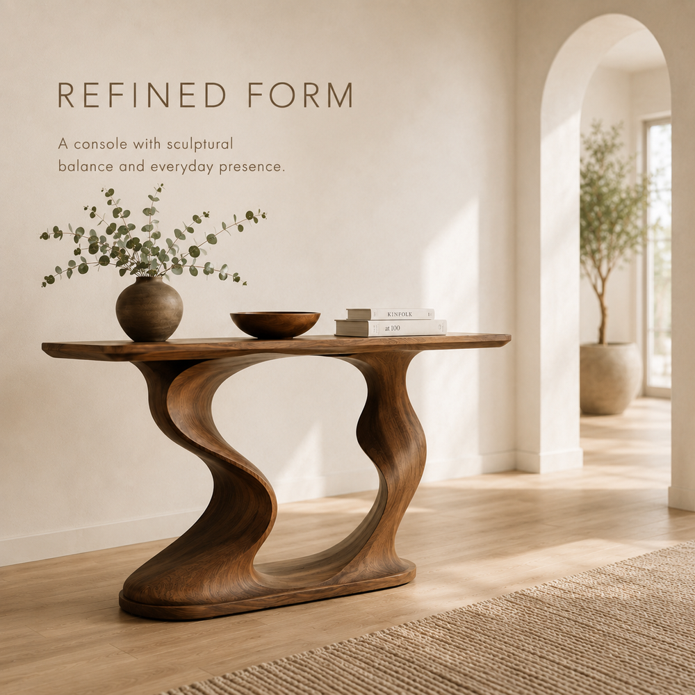 Alden Curved Wood Console Table - Design 403 - product image 03