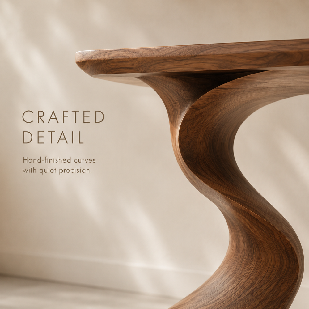 Alden Curved Wood Console Table - Design 403 - product image 06
