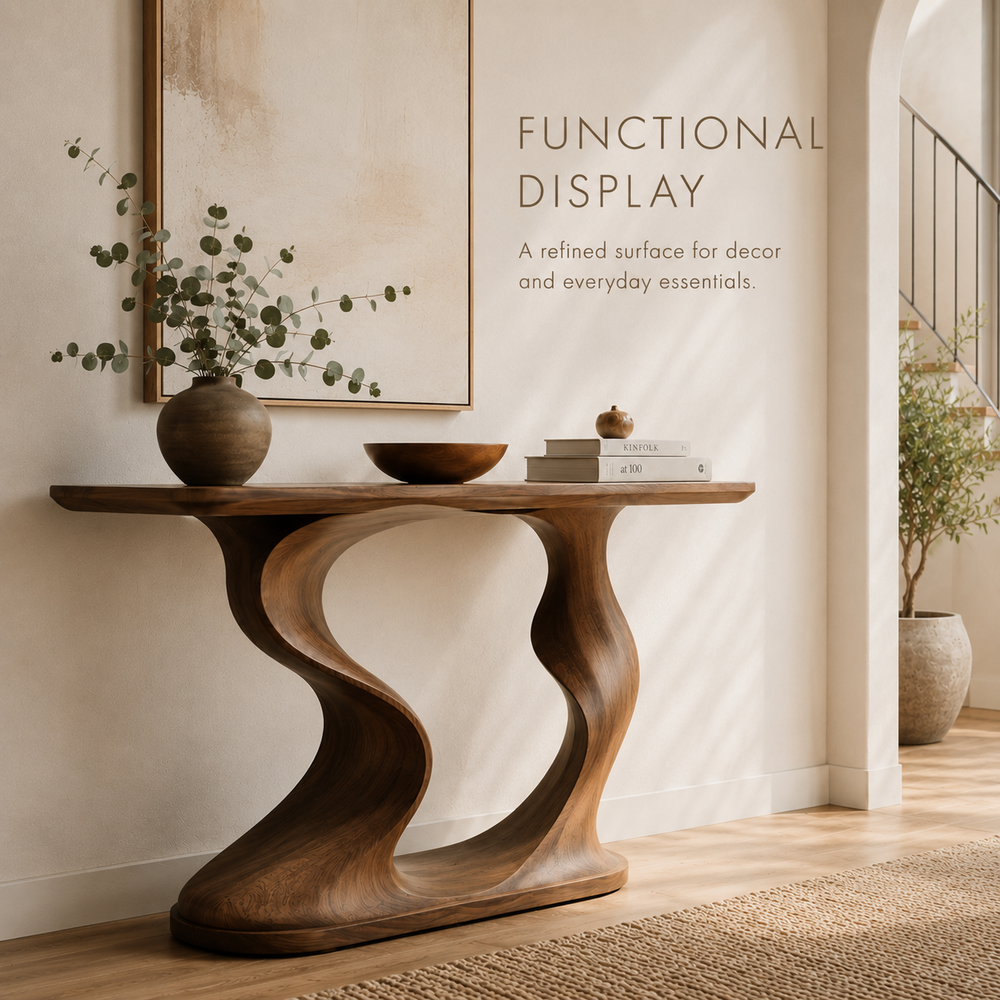 Alden Curved Wood Console Table - Design 403 - product image 07