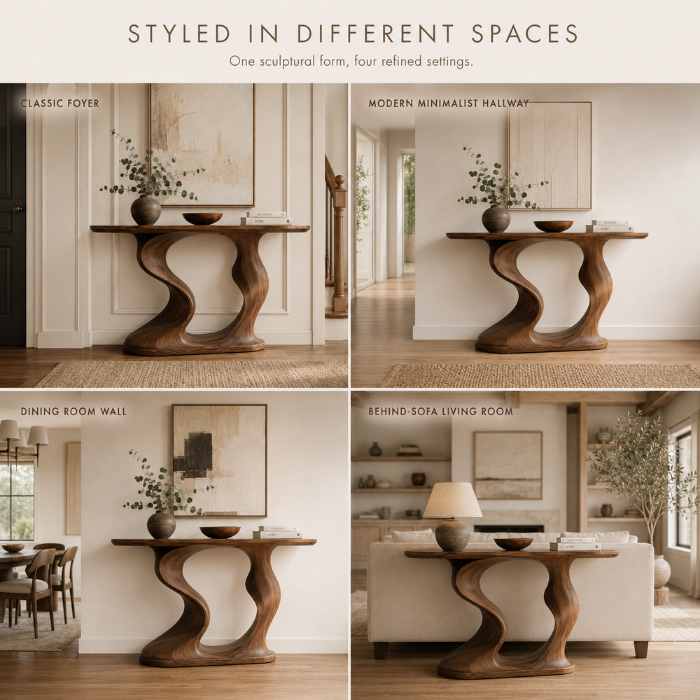Alden Curved Wood Console Table - Design 403 - product image 10