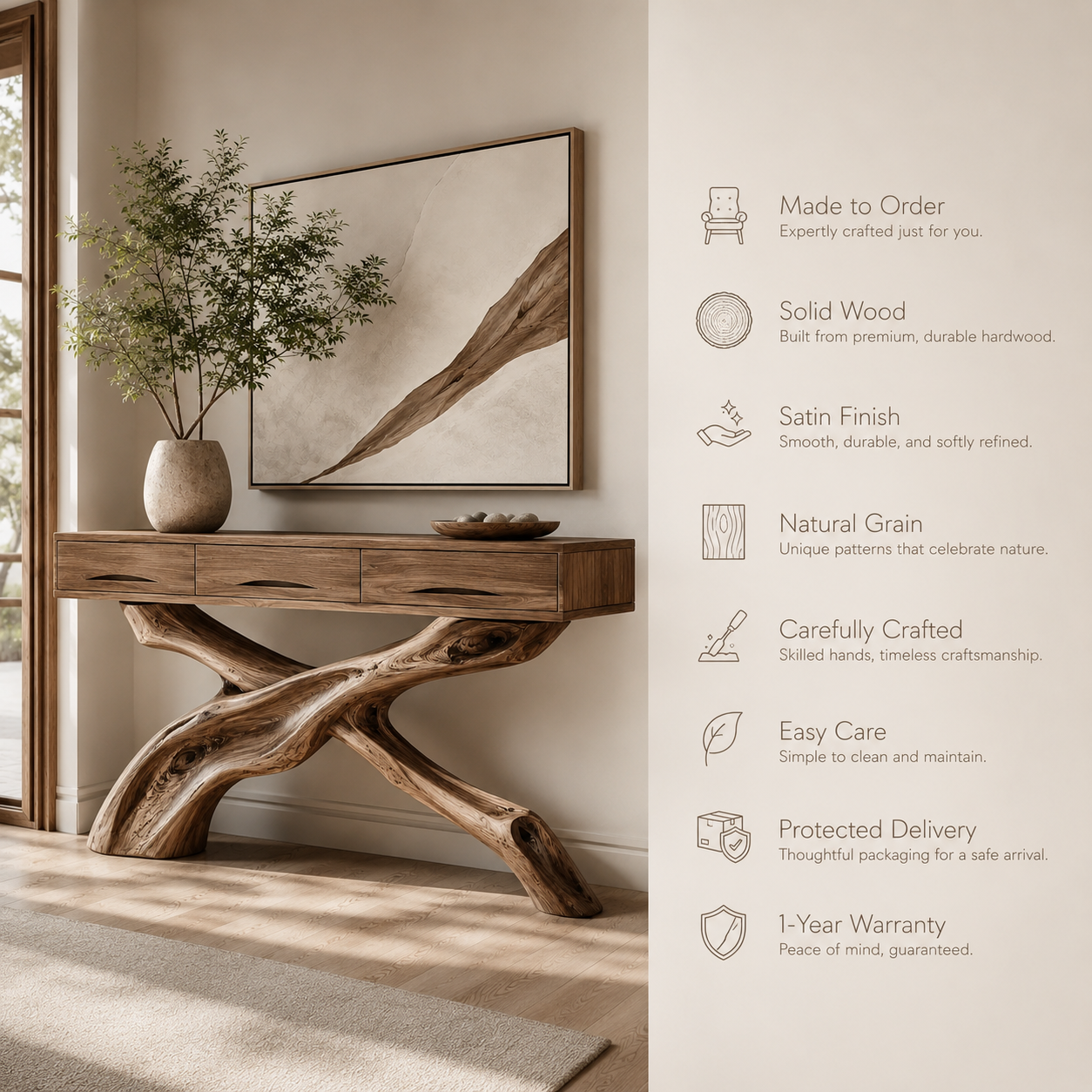 Caldera Organic Hall Console Table - Design 407 - product image 09