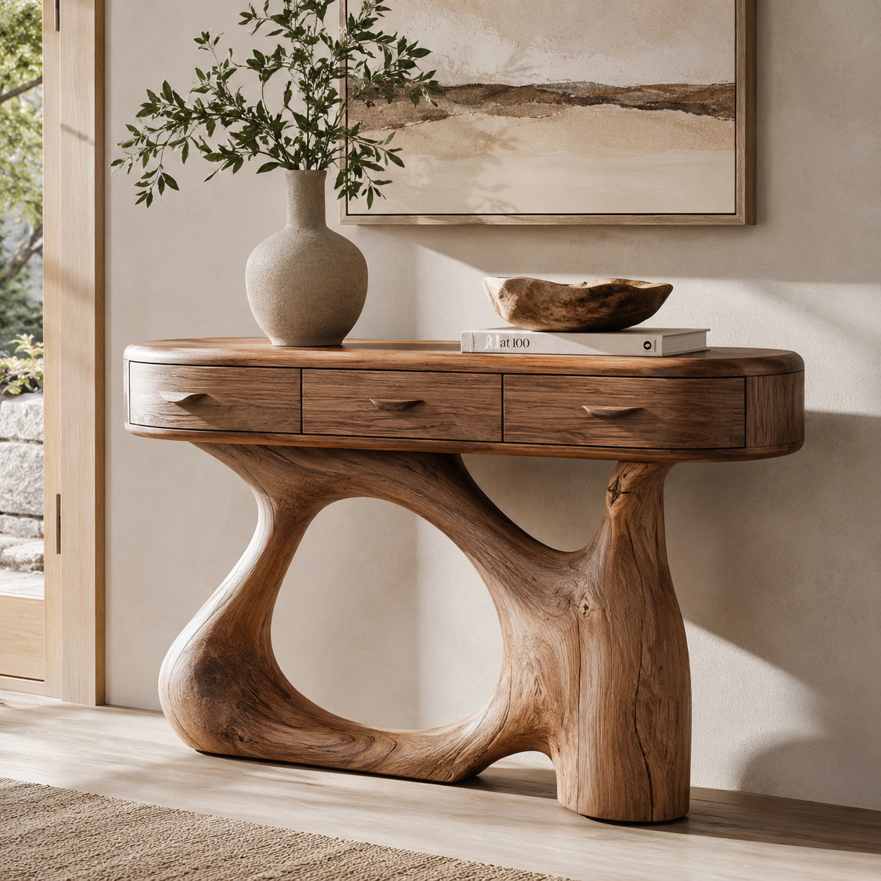 Soren Rounded Wood Console Table - Design 408 - main view
