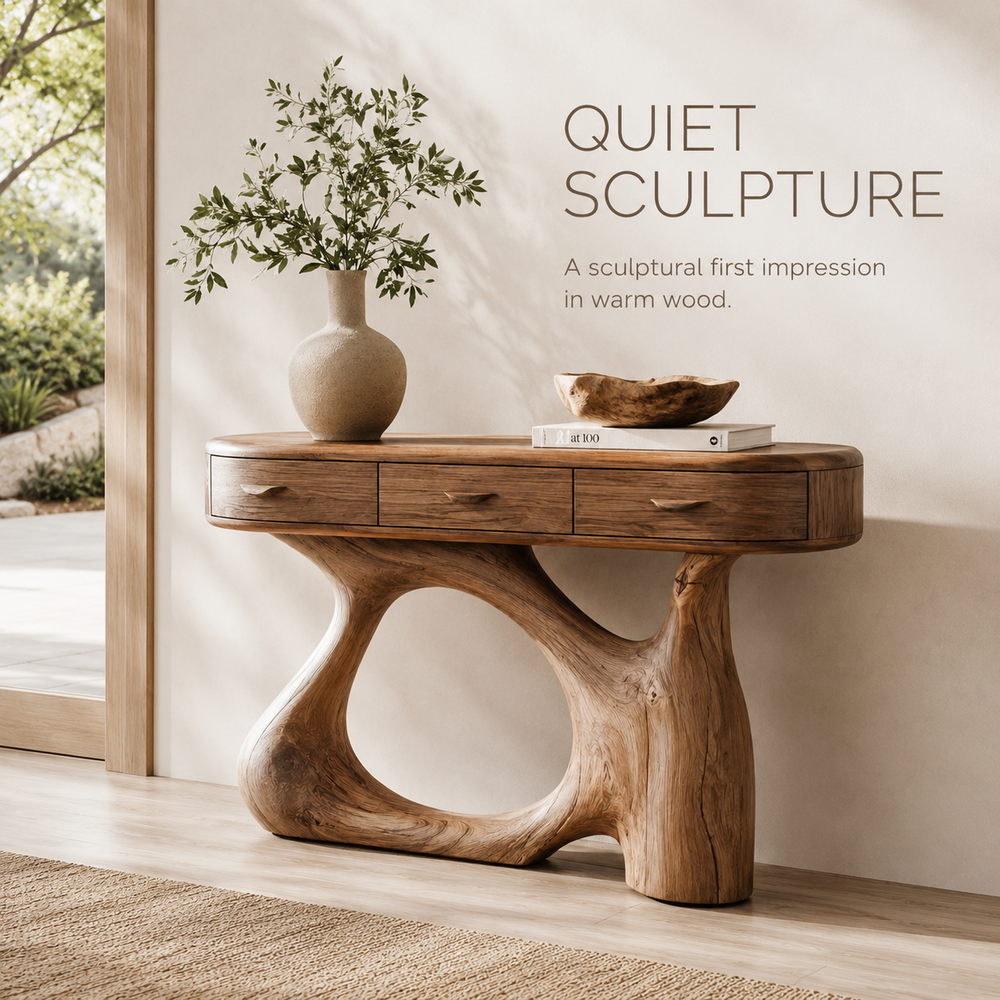 Soren Rounded Wood Console Table - Design 408 - product image 02