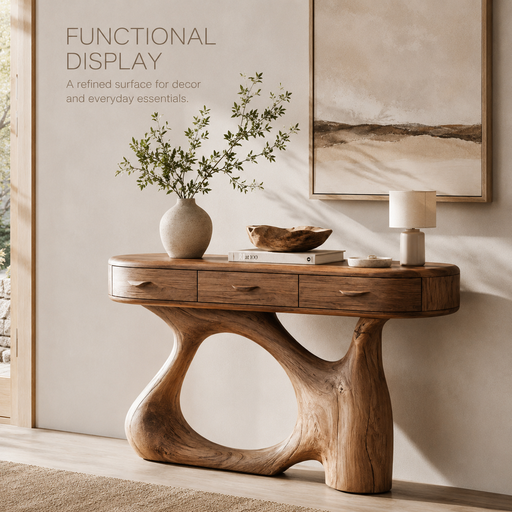 Soren Rounded Wood Console Table - Design 408 - product image 07