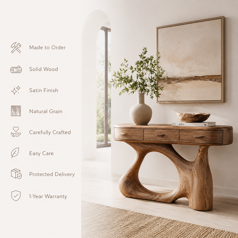 Soren Rounded Wood Console Table - Design 408 - product image 09