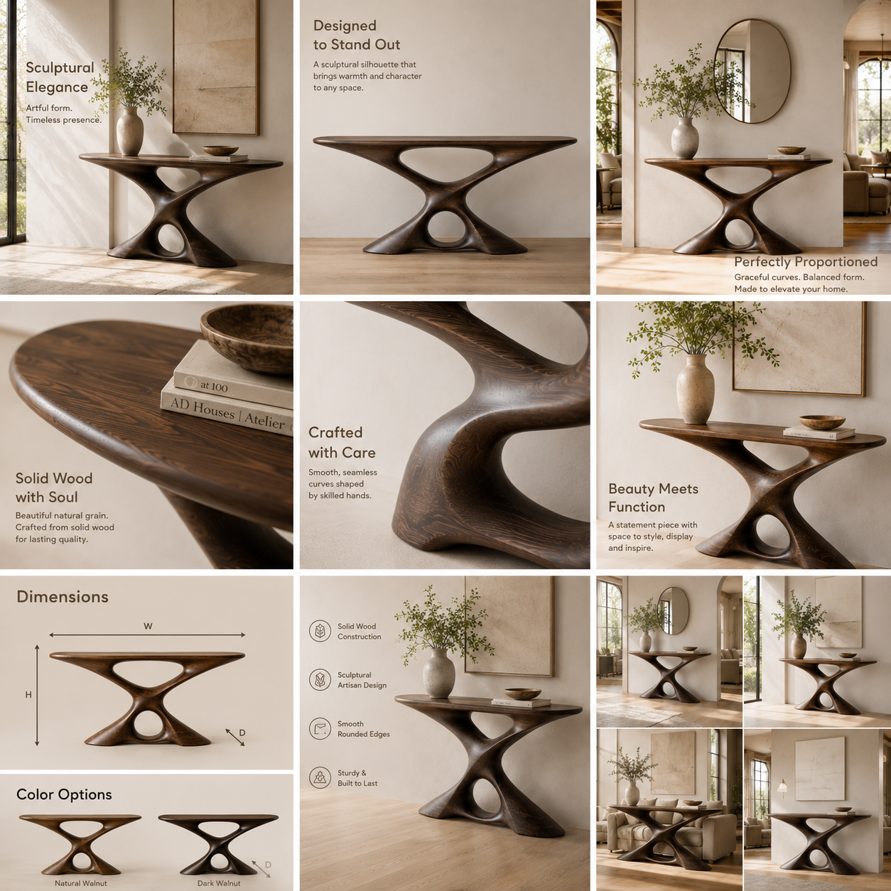 Liora Warm Walnut Console Table - Design 412 - product image 02
