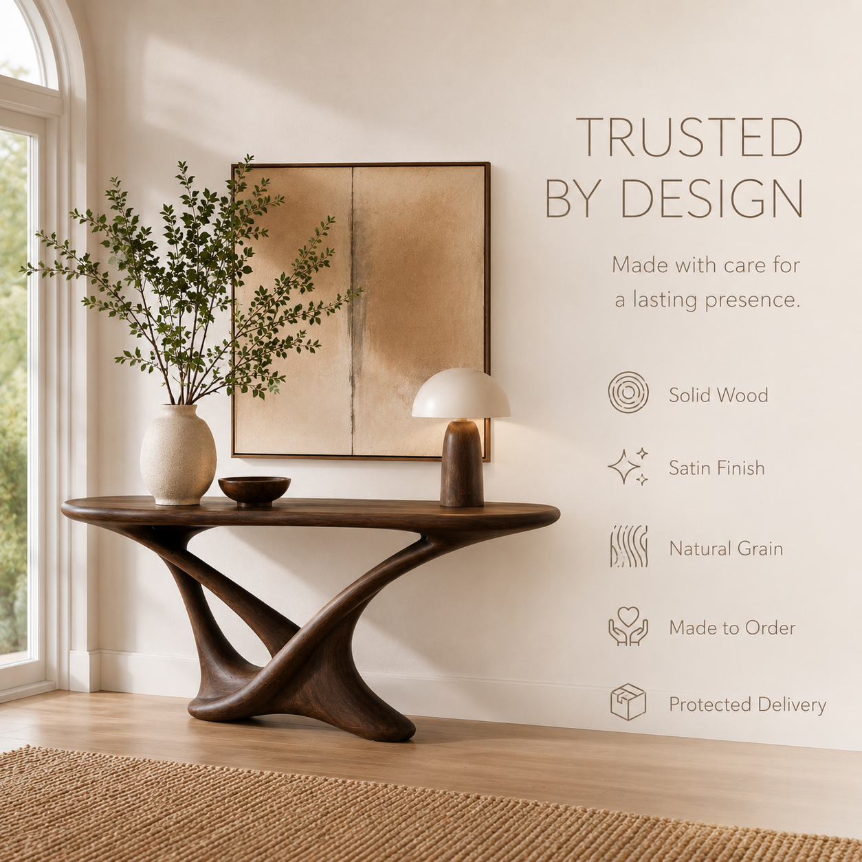 Selene Rounded Foyer Console Table - Design 416 - product image 06