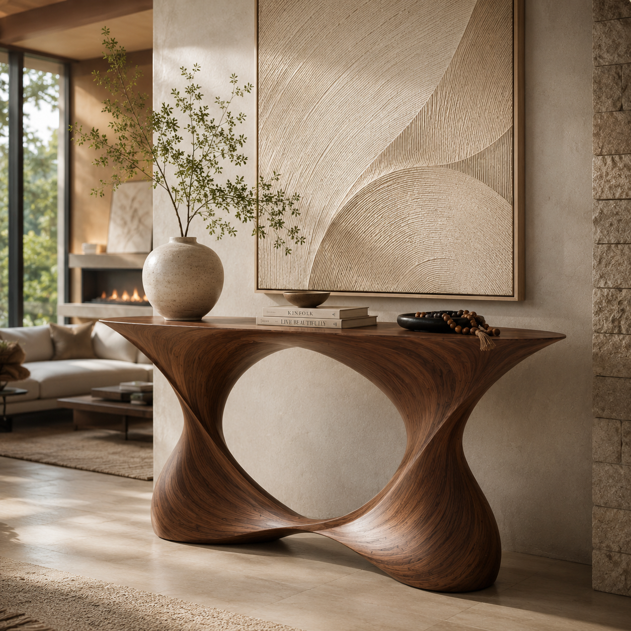 Celine Warm Modern Console Table - Design 422 - main view