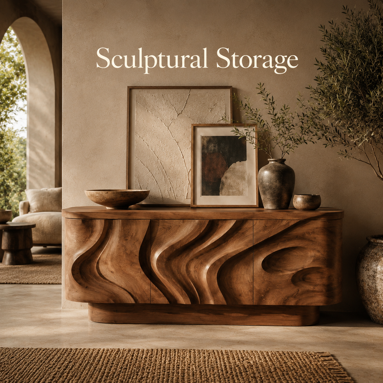 Alden Curved Wood Console Table - Design 423 - product image 02