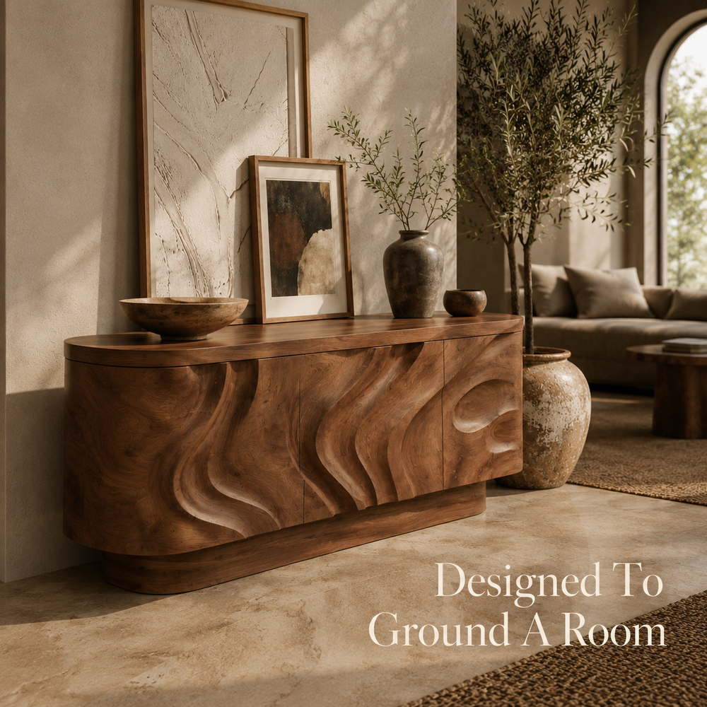 Alden Curved Wood Console Table - Design 423 - product image 03