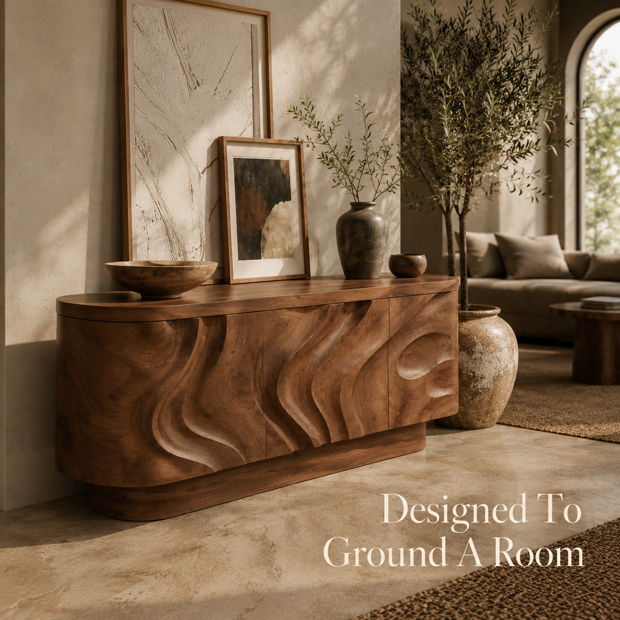 Alden Curved Wood Console Table - Design 423 - product image 03