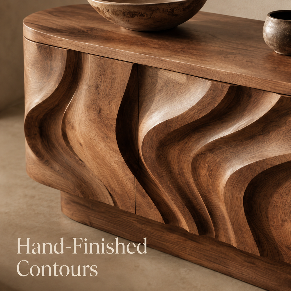 Alden Curved Wood Console Table - Design 423 - product image 06