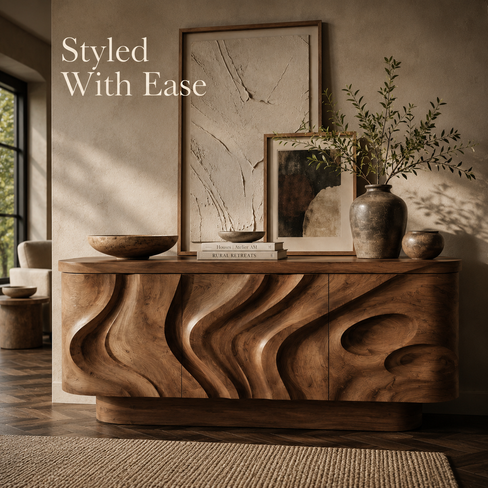 Alden Curved Wood Console Table - Design 423 - product image 07