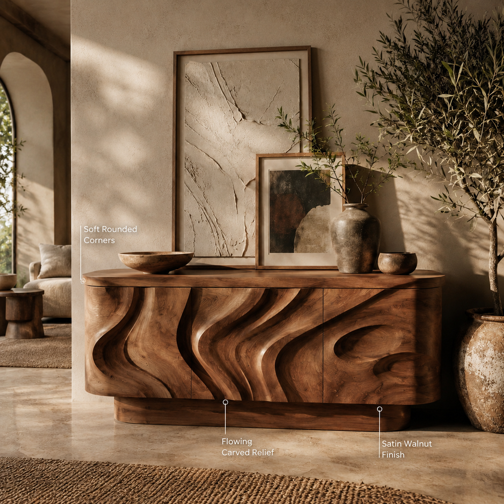 Alden Curved Wood Console Table - Design 423 - product image 08