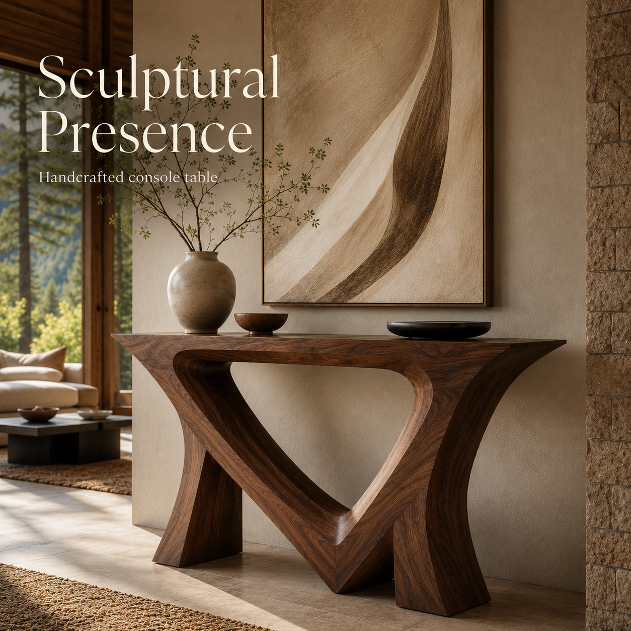 Soren Rounded Wood Console Table - Design 428 - main view