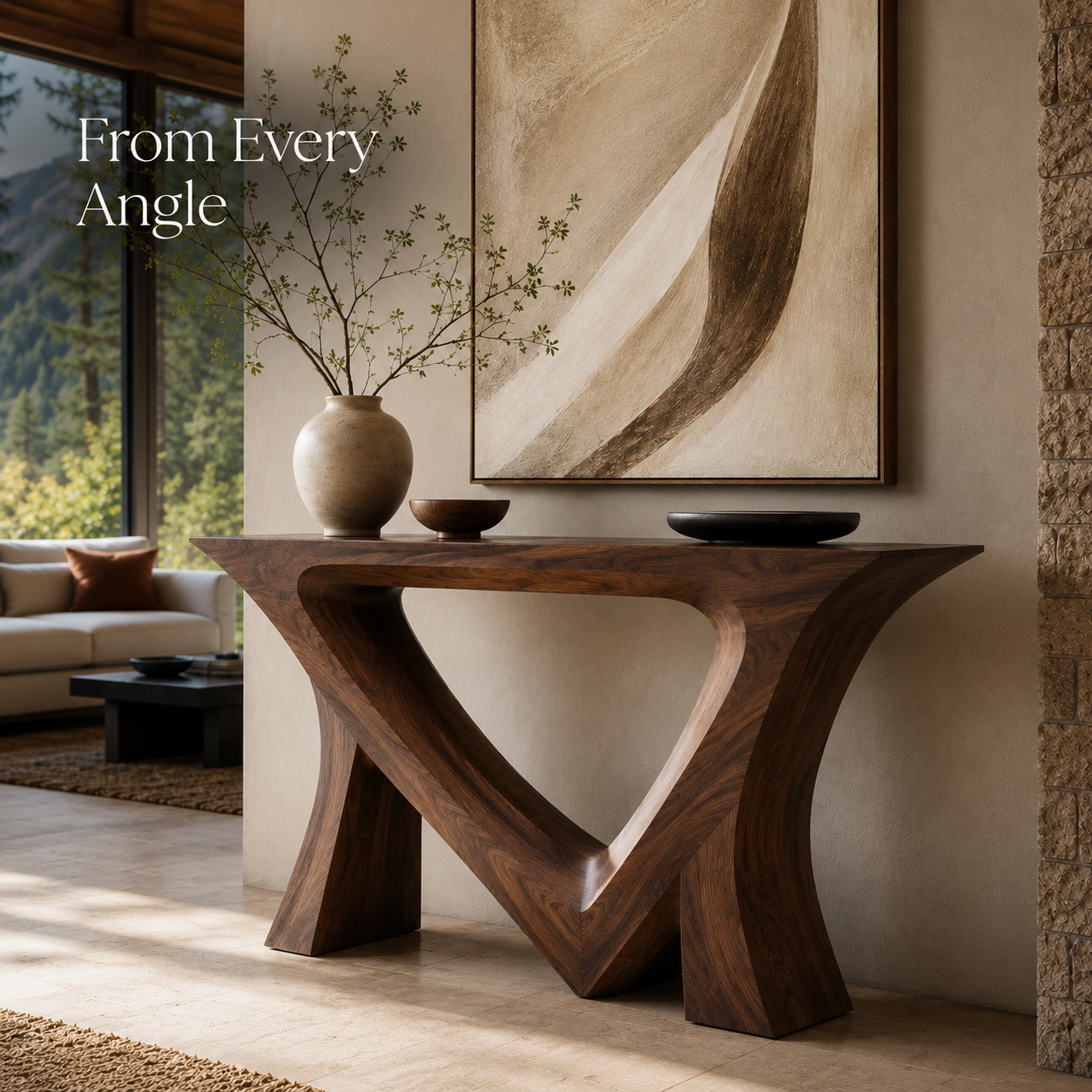 Soren Rounded Wood Console Table - Design 428 - product image 02