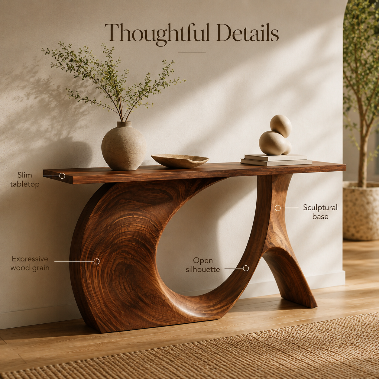 Brielle Sculpted Hall Console Table - Design 434 - product image 07