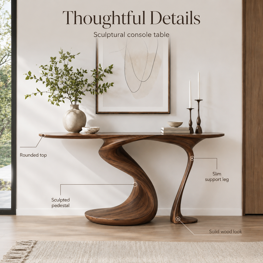 Vale Sculptural Entry Console Table - Design 440 - product image 08