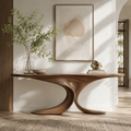 Alden Curved Wood Console Table - Design 443 - main view