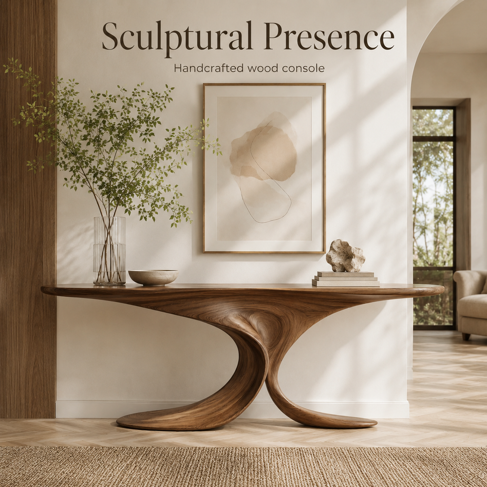 Alden Curved Wood Console Table - Design 443 - product image 02