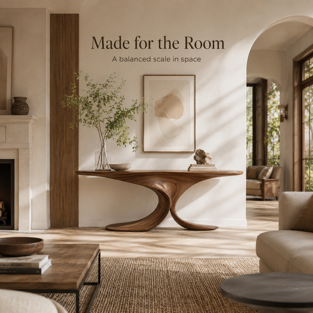 Alden Curved Wood Console Table - Design 443 - product image 04