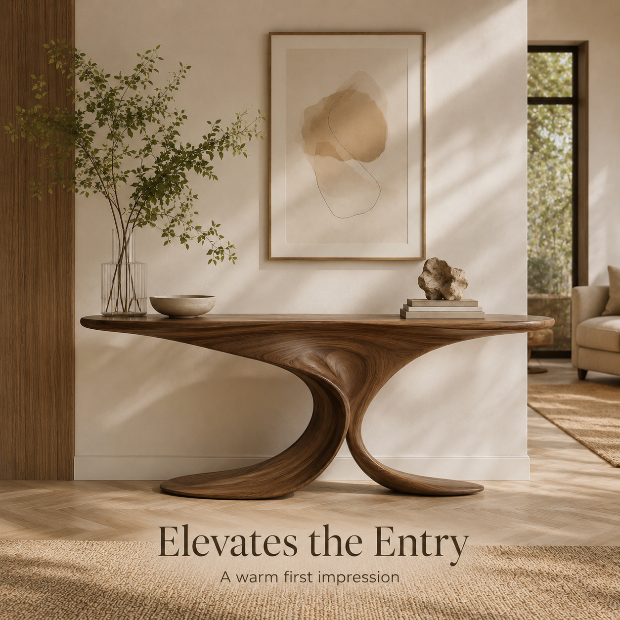 Alden Curved Wood Console Table - Design 443 - product image 09