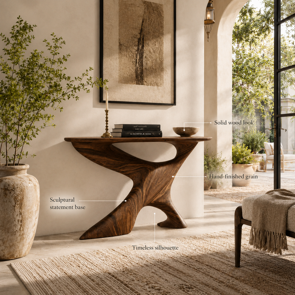 Soren Rounded Wood Console Table - Design 448 - product image 07