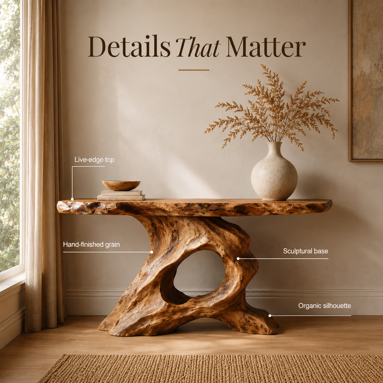 Liora Warm Walnut Console Table - Design 452 - product image 08