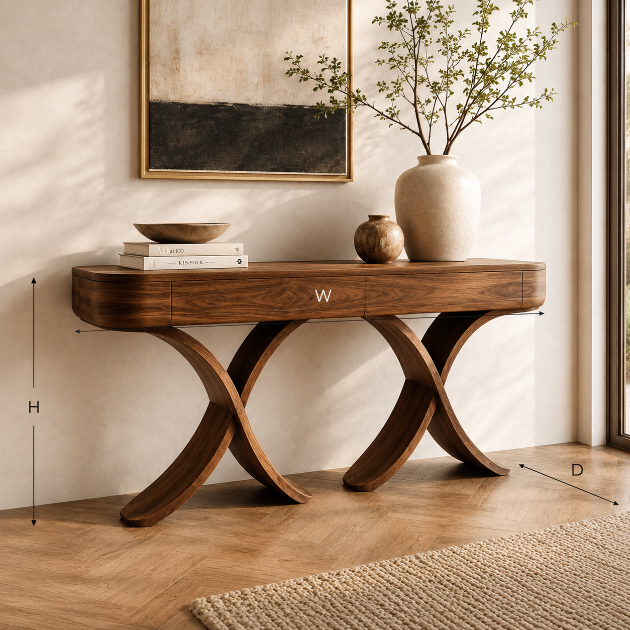 Brielle Sculpted Hall Console Table - Design 454 - product image 04
