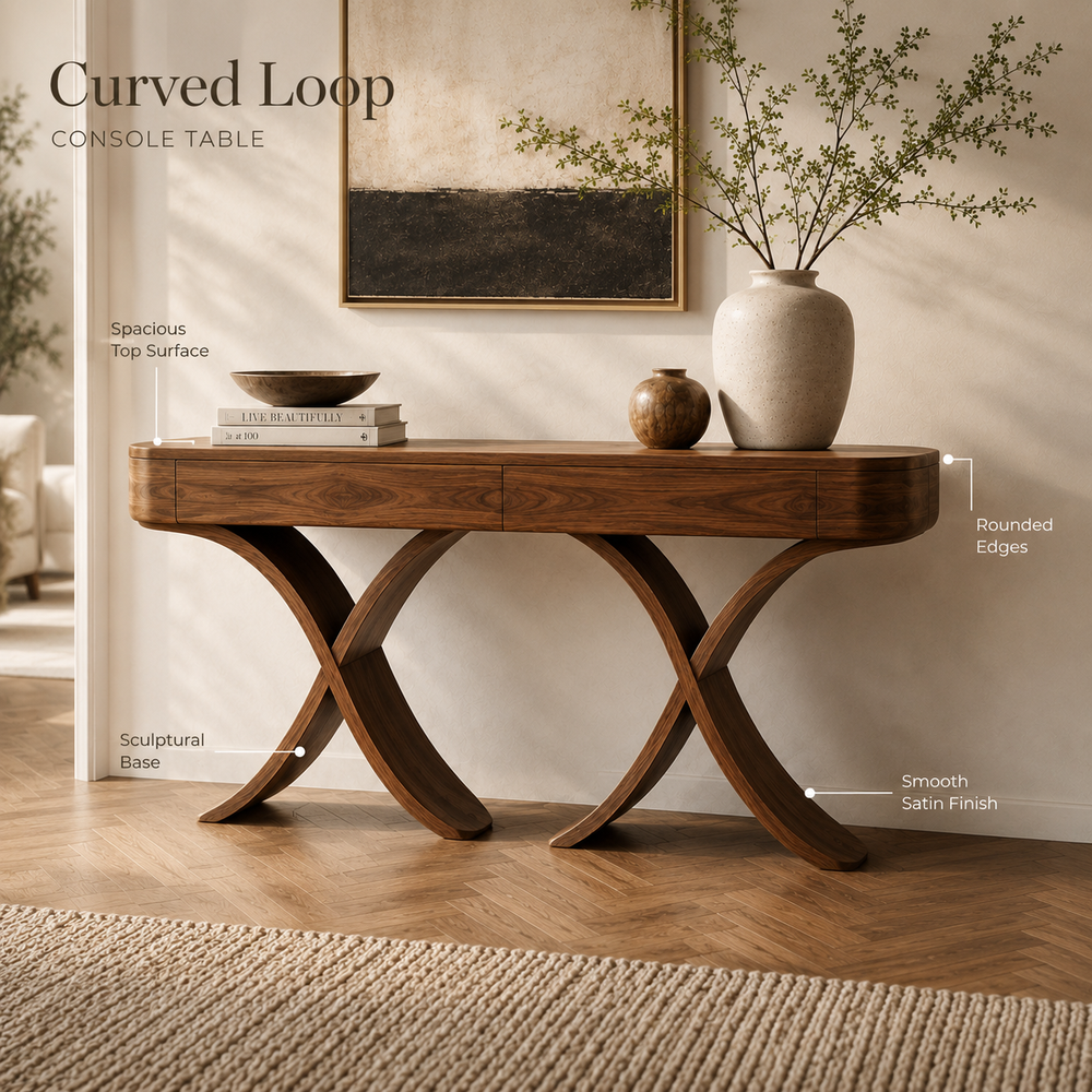 Brielle Sculpted Hall Console Table - Design 454 - product image 07
