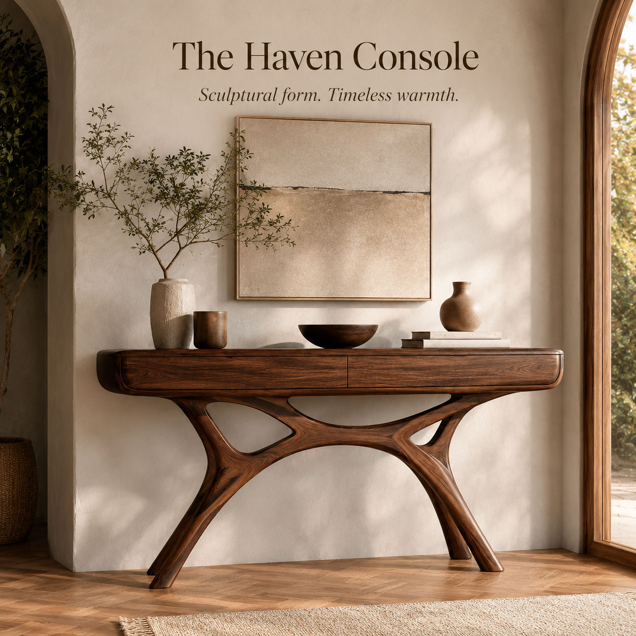 Vale Sculptural Entry Console Table - Design 460 - main view