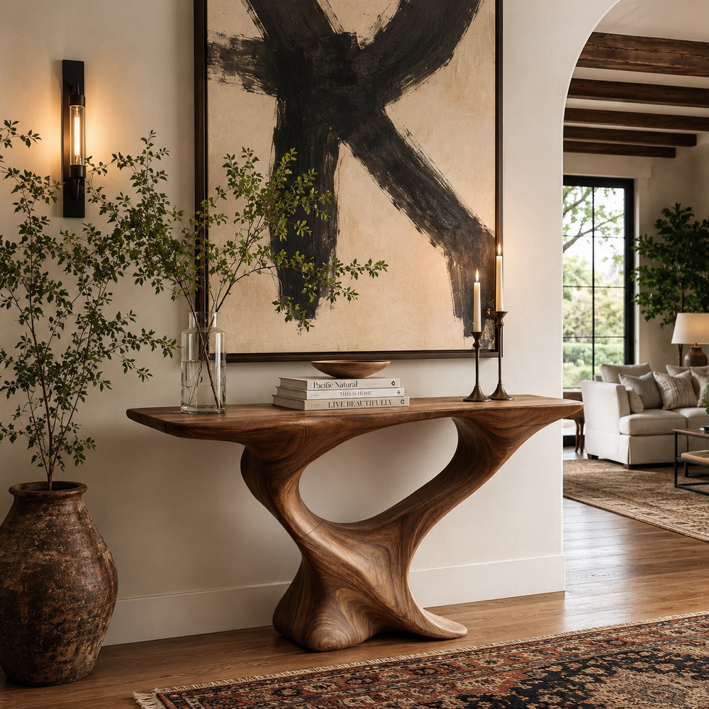 Alden Curved Wood Console Table - Design 463 - product image 02