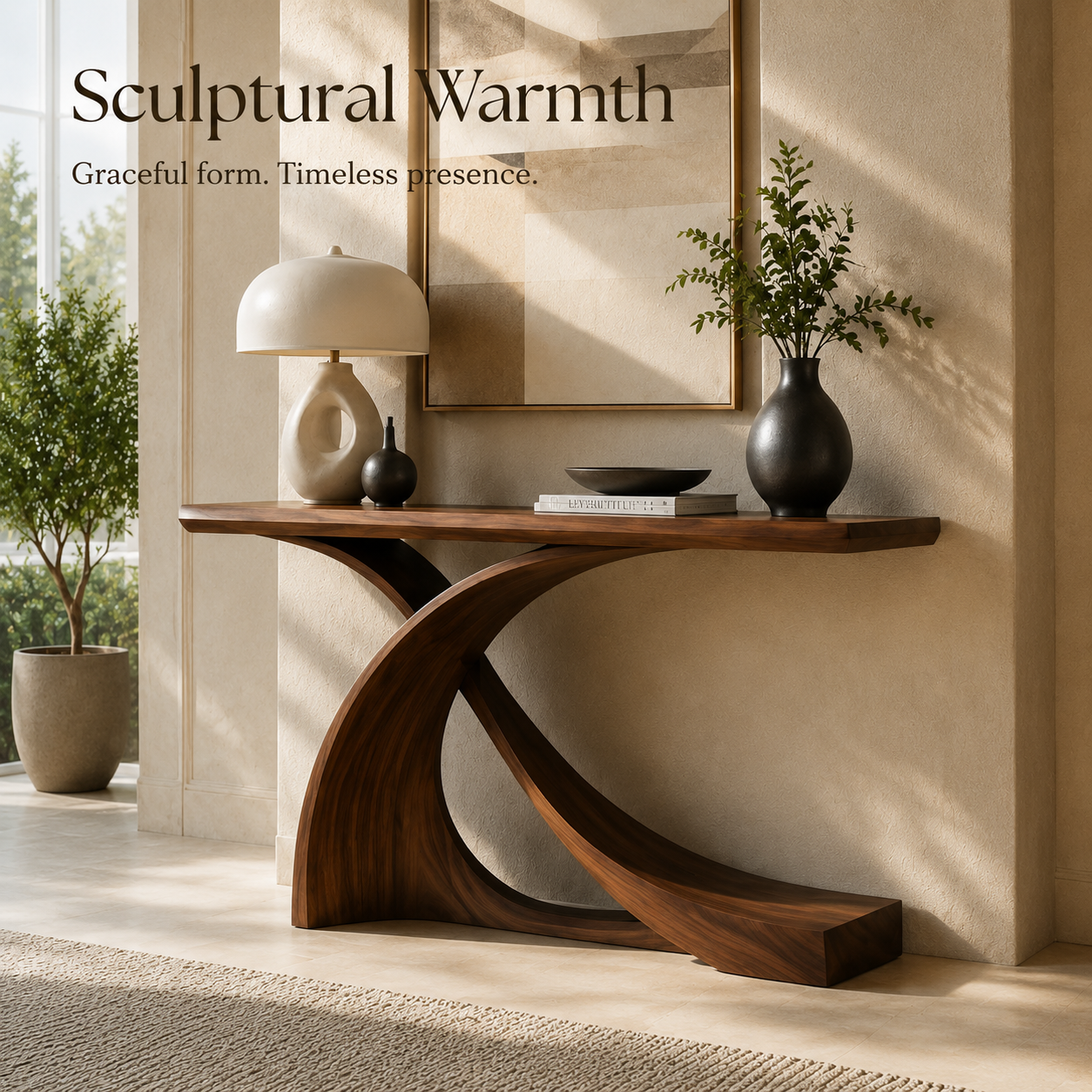 Alden Curved Wood Console Table - Design 463 - product image 03