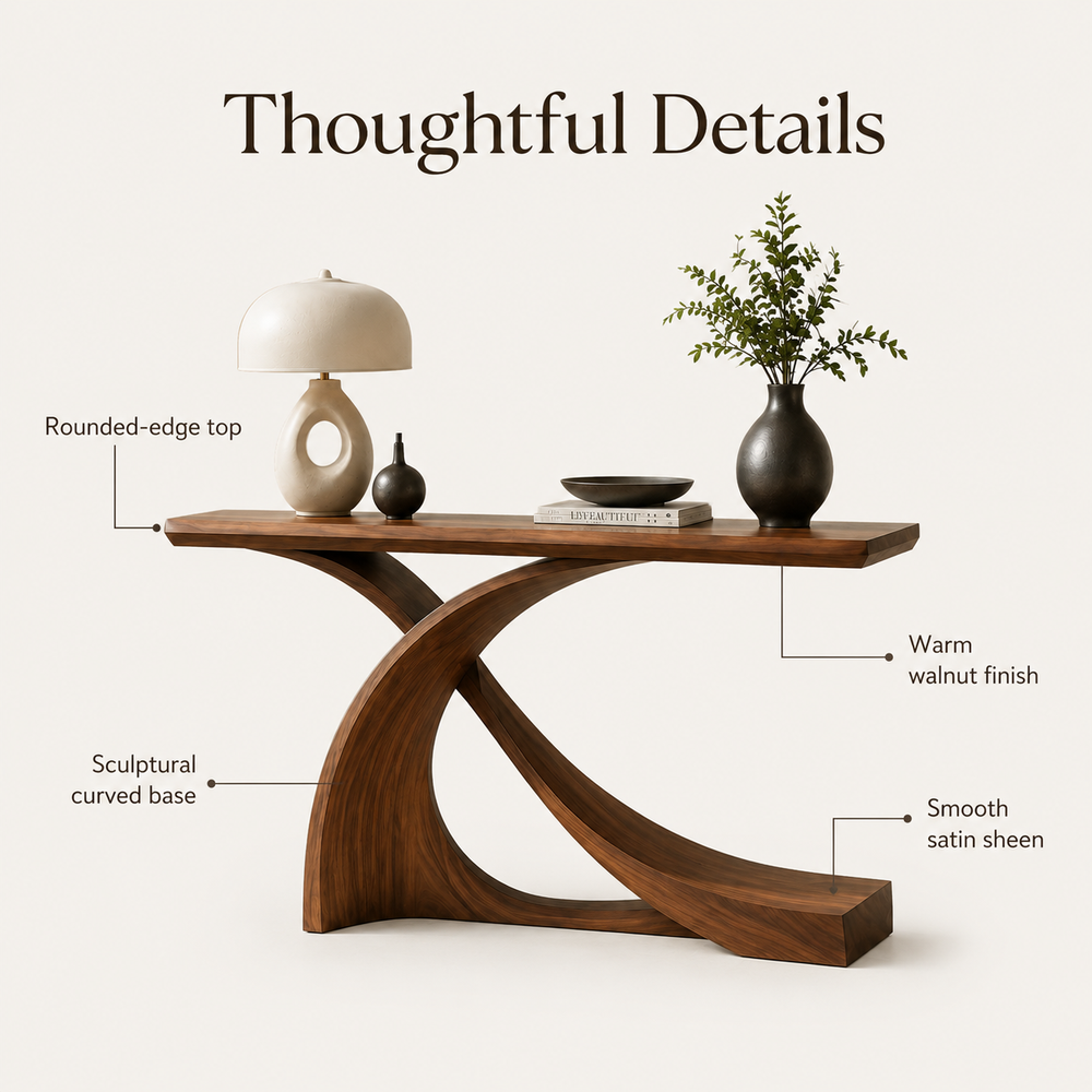Alden Curved Wood Console Table - Design 463 - product image 08