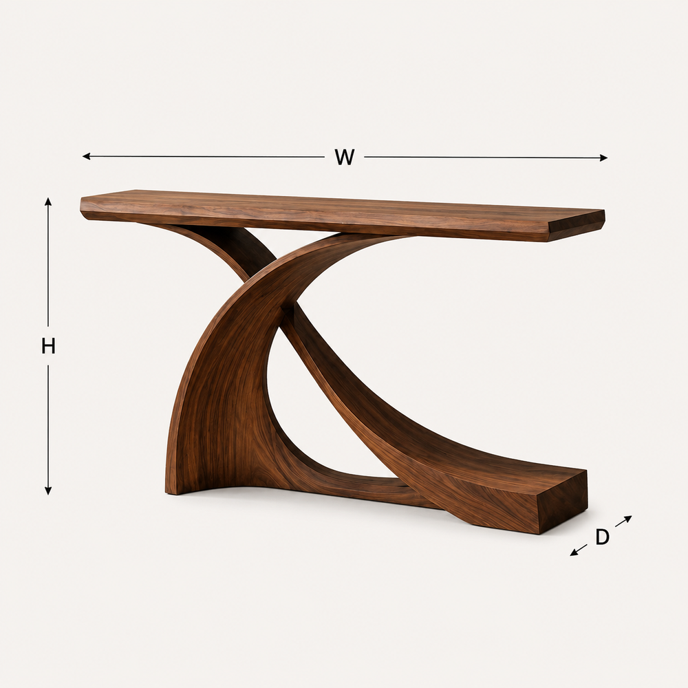 Alden Curved Wood Console Table - Design 463 - product image 09