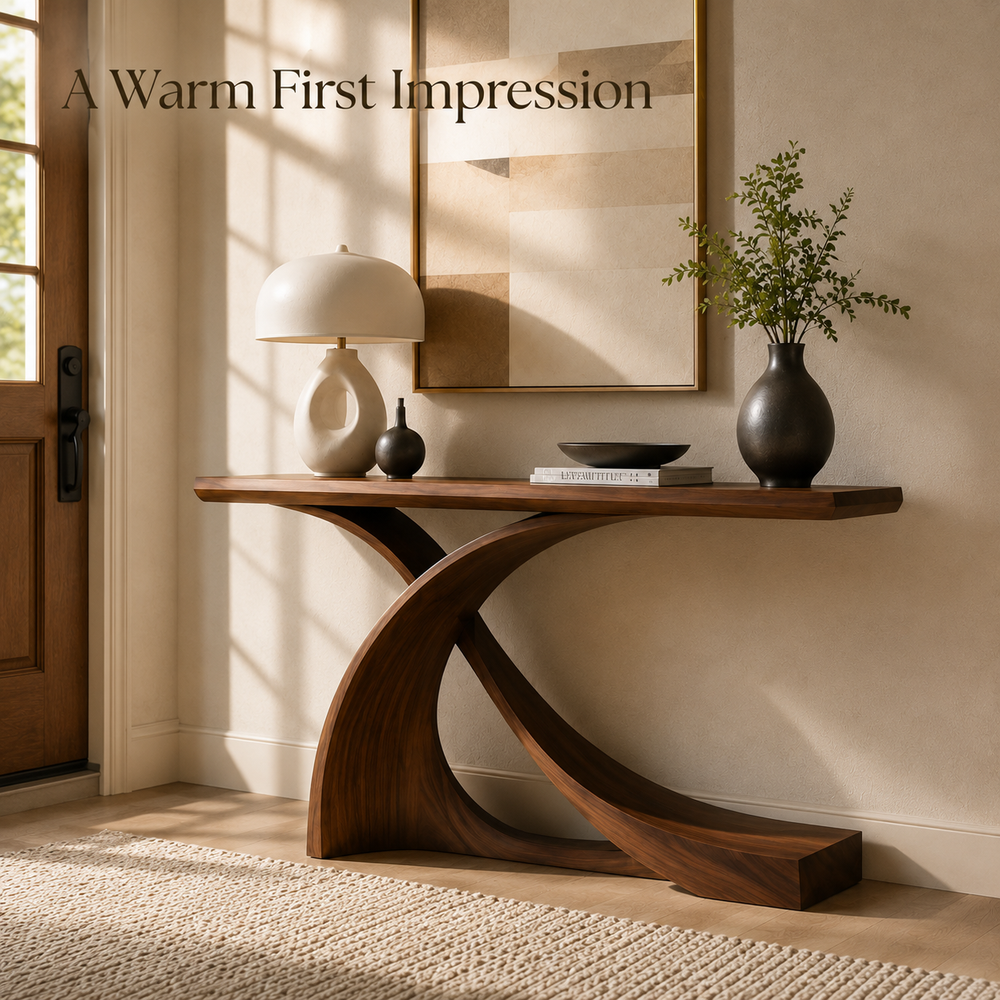 Alden Curved Wood Console Table - Design 463 - product image 10