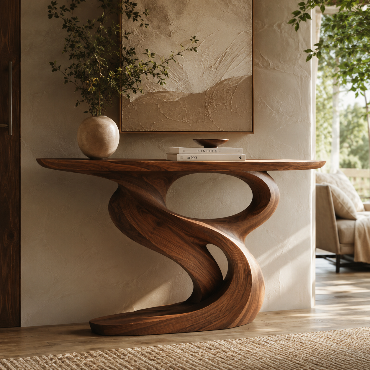 Soren Rounded Wood Console Table - Design 468 - main view