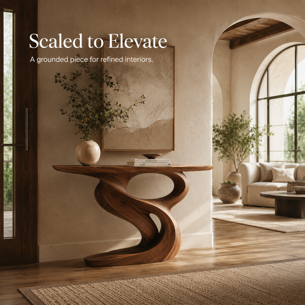 Soren Rounded Wood Console Table - Design 468 - product image 04