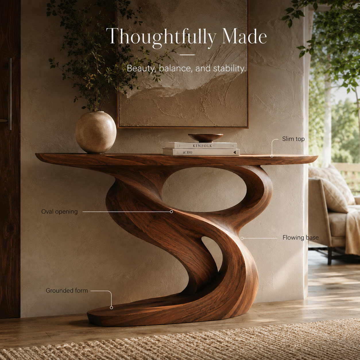 Soren Rounded Wood Console Table - Design 468 - product image 08