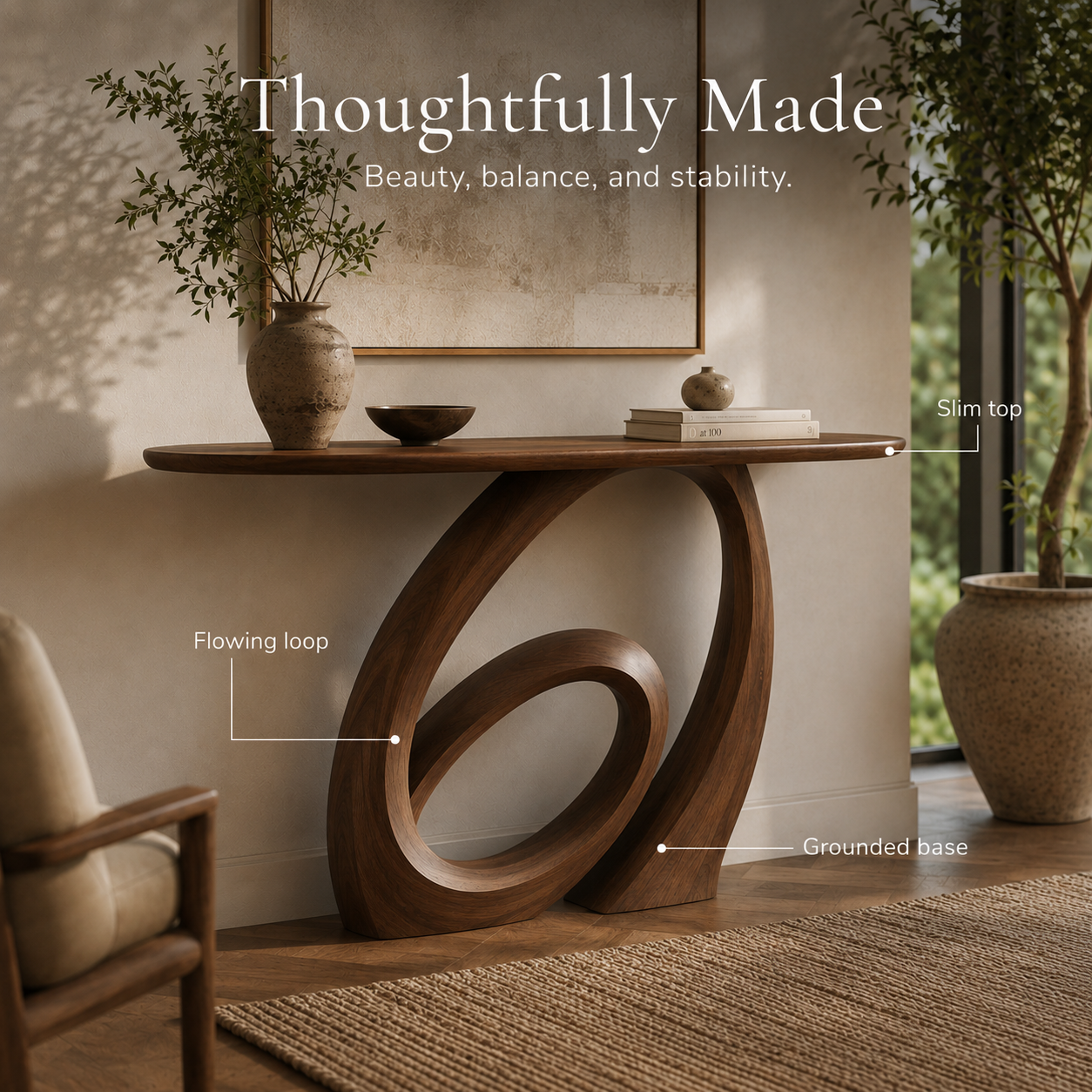 Liora Warm Walnut Console Table - Design 472 - product image 08