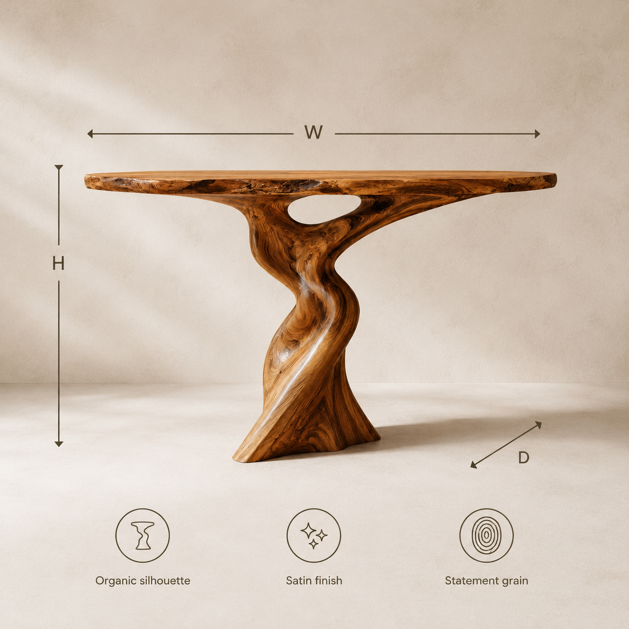 Brielle Sculpted Hall Console Table - Design 474 - product image 07