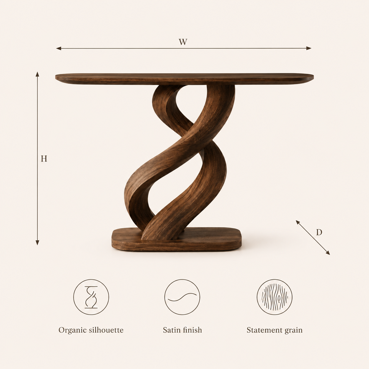 Selene Rounded Foyer Console Table - Design 476 - product image 07