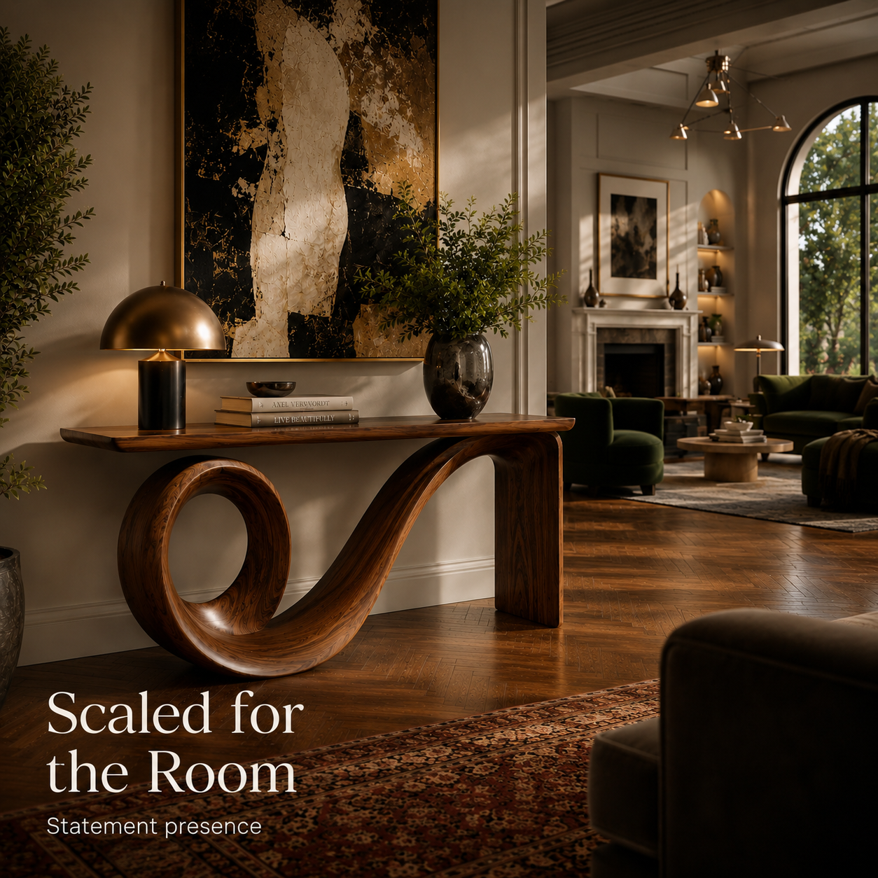Alden Curved Wood Console Table - Design 483 - product image 04