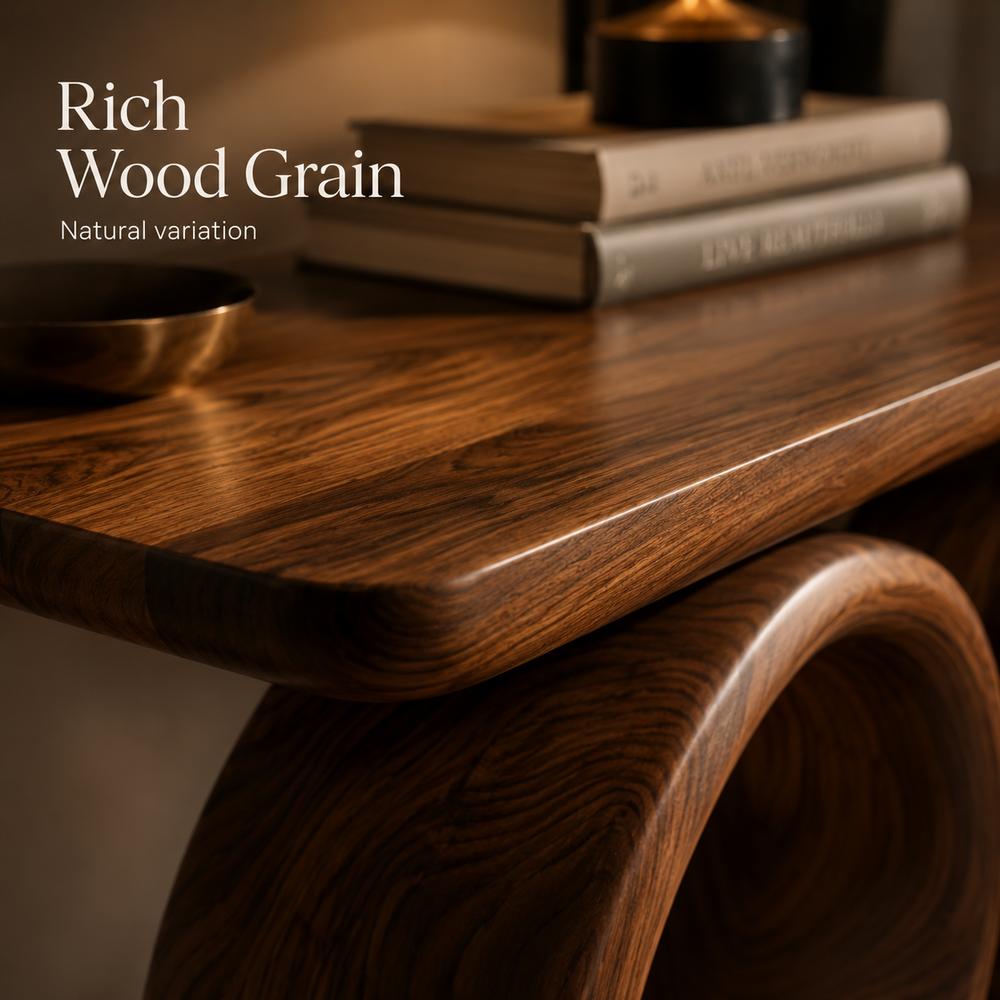 Alden Curved Wood Console Table - Design 483 - product image 05