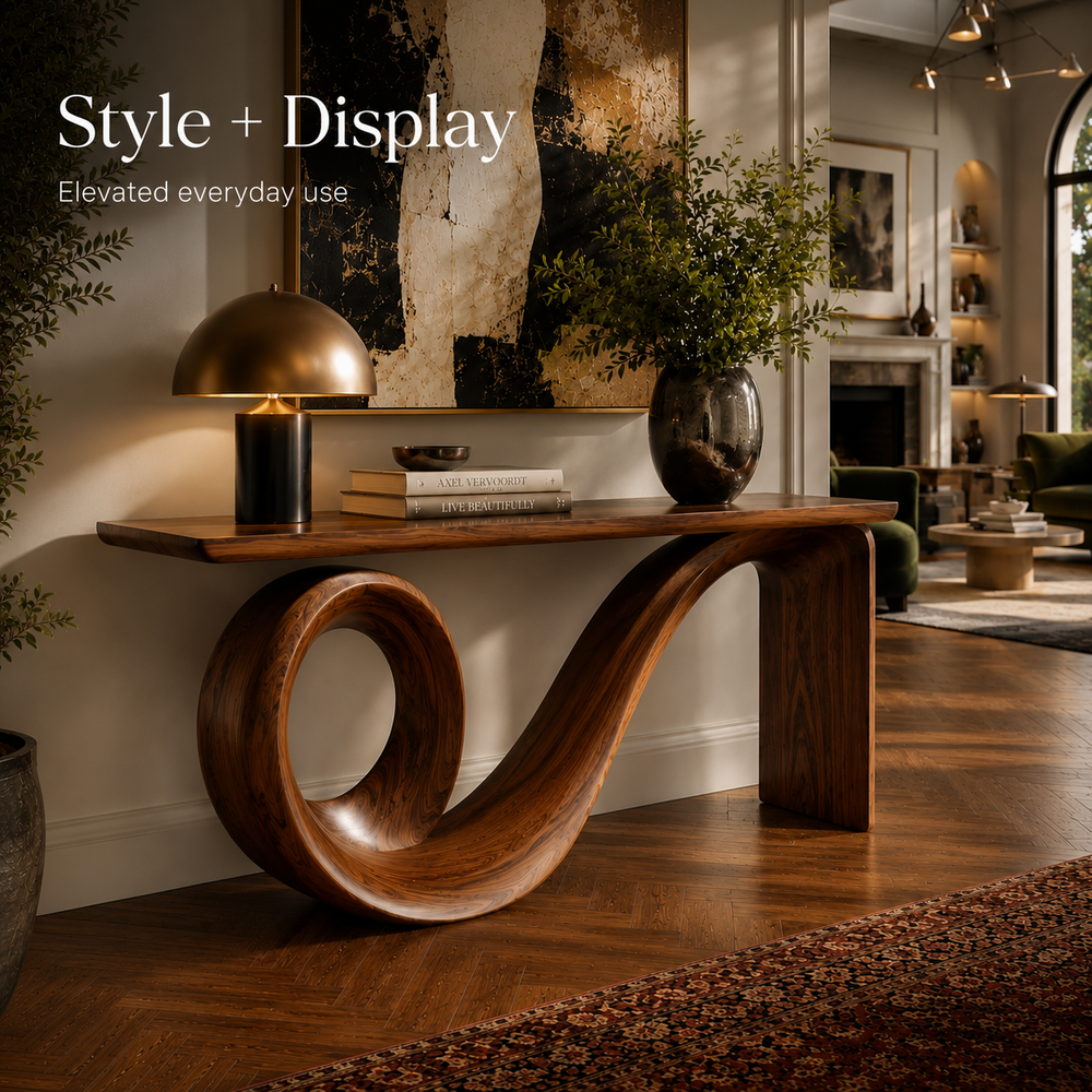 Alden Curved Wood Console Table - Design 483 - product image 07