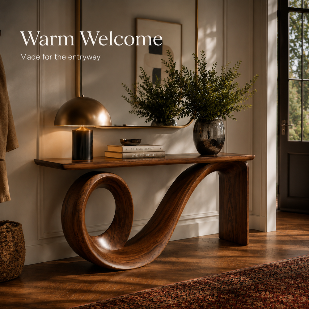 Alden Curved Wood Console Table - Design 483 - product image 08