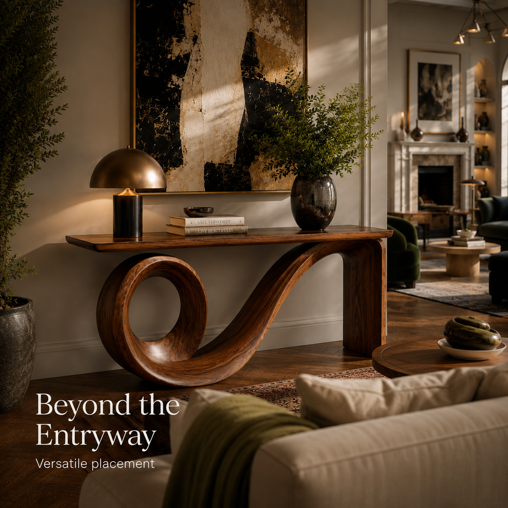 Alden Curved Wood Console Table - Design 483 - product image 09