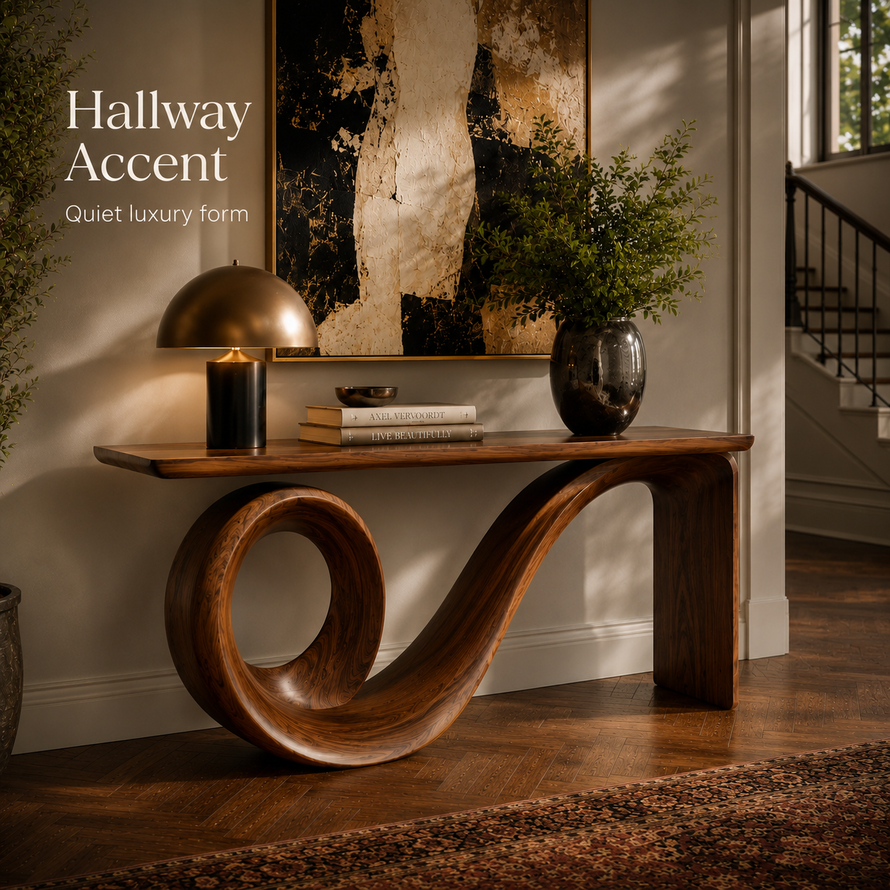 Alden Curved Wood Console Table - Design 483 - product image 10
